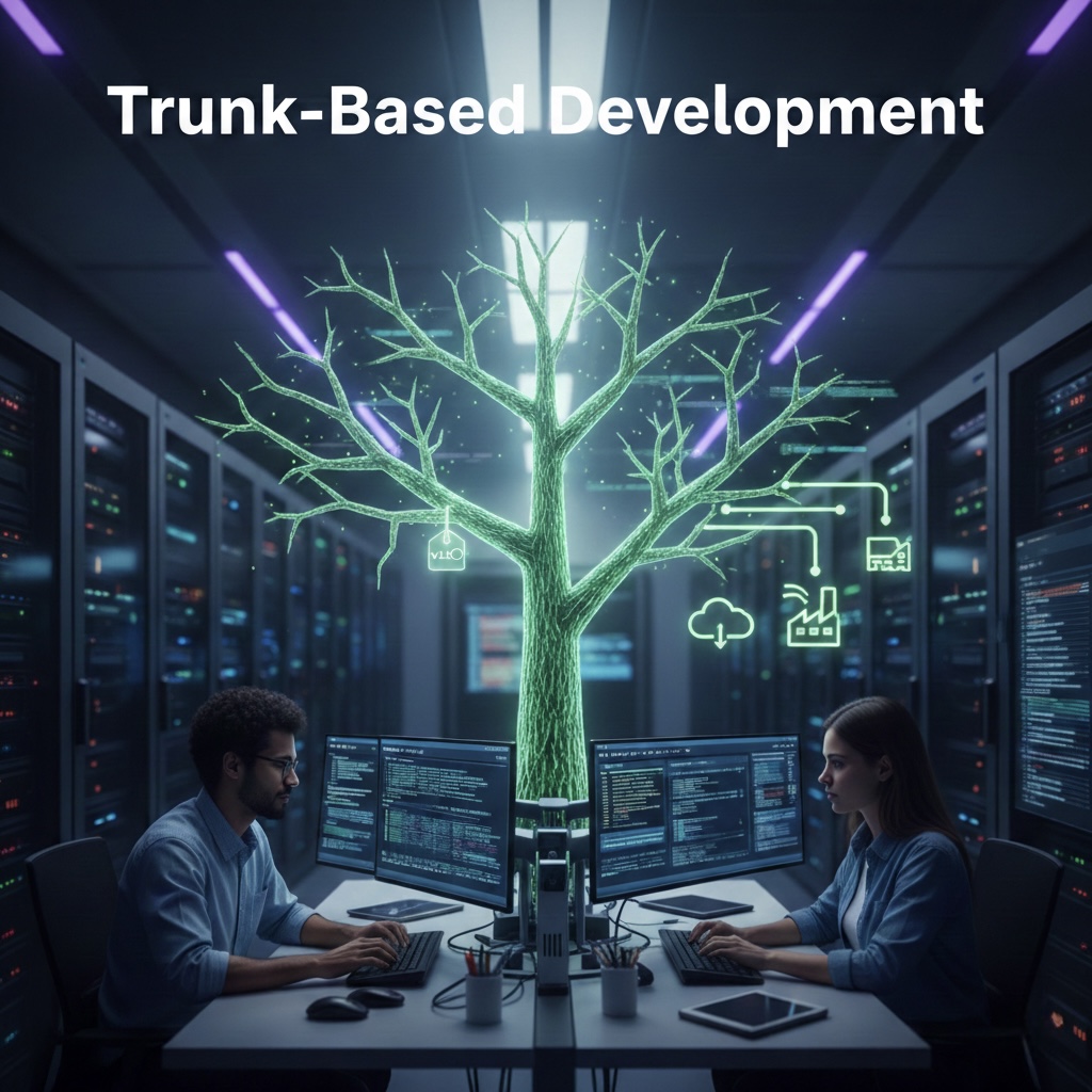 Trunk-Based Development — main branch and short-lived feature branches