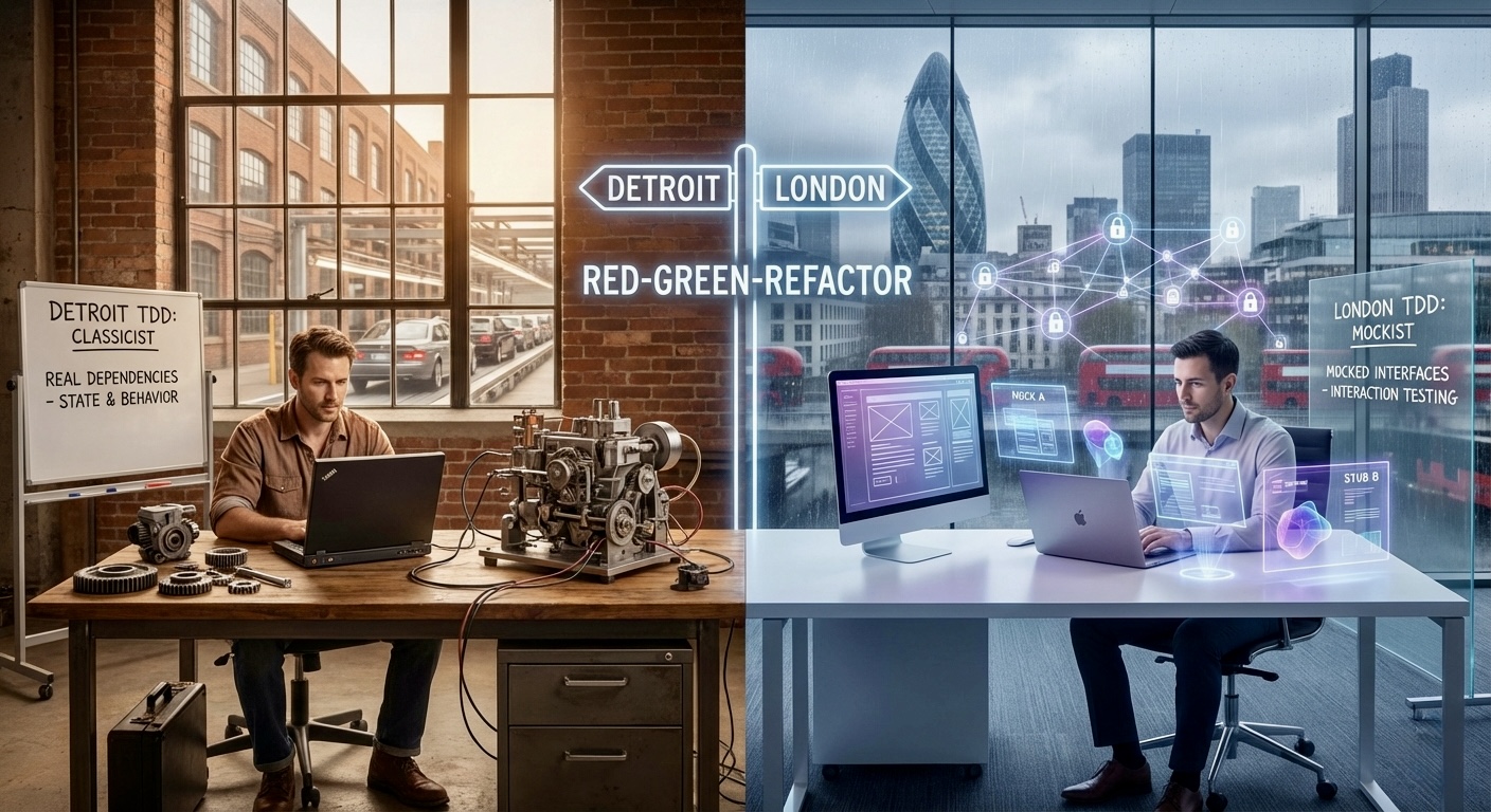 Laptop with code, unit tests and TDD